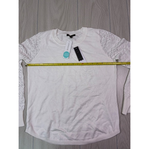 Lety & Me Vittoria Pointelle Sleeve Sweater Off White Size S Stitch Fix - Picture 6 of 8